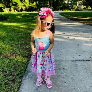 4t peppa pig dress/bow outfit